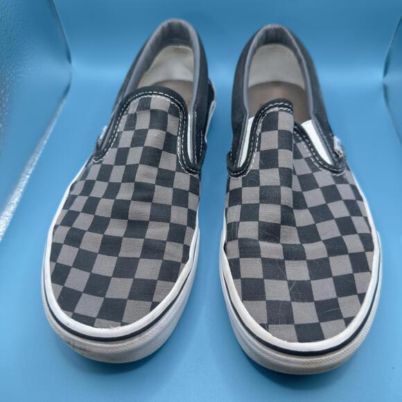 Vans Classic Slip-On Checkerboard Black Gray Men’s 6 / Women’s 7.5 - Picture 1 of 4
